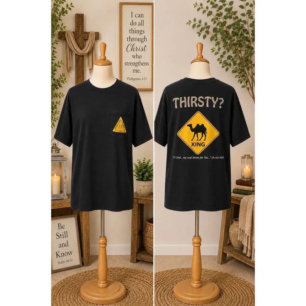 Vintage Camel Xing Christian Pocket Tee Shirt 3XL Fruit of the Loom